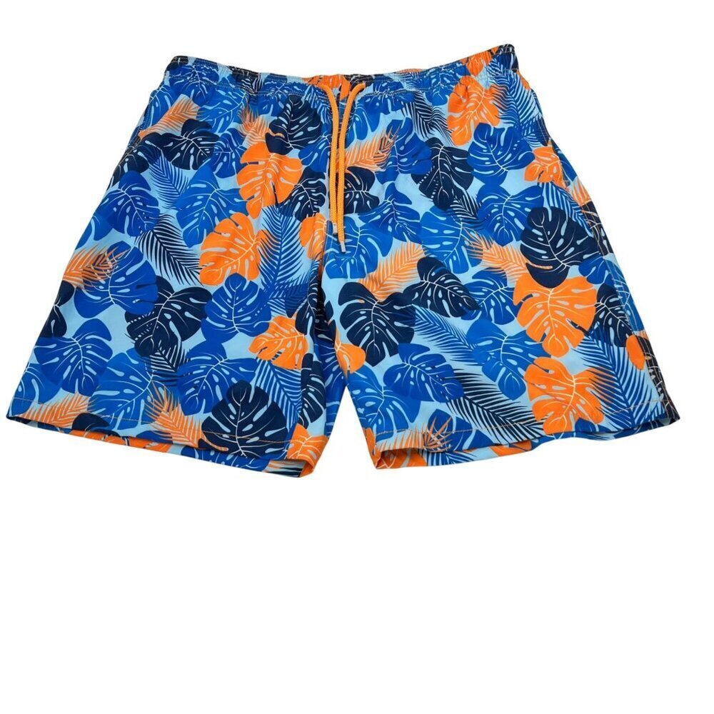 Capelle Men’s Tropical Print Swim Shorts Drawstring Multicolor Size 3XL Pockets